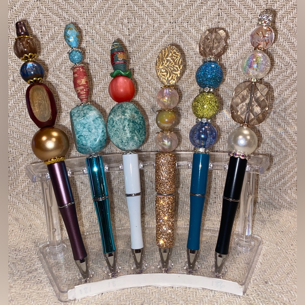 Handmade Luxe Beaded Pens - Artisan Glass, Wood, and Gemstone Beads - Group 1